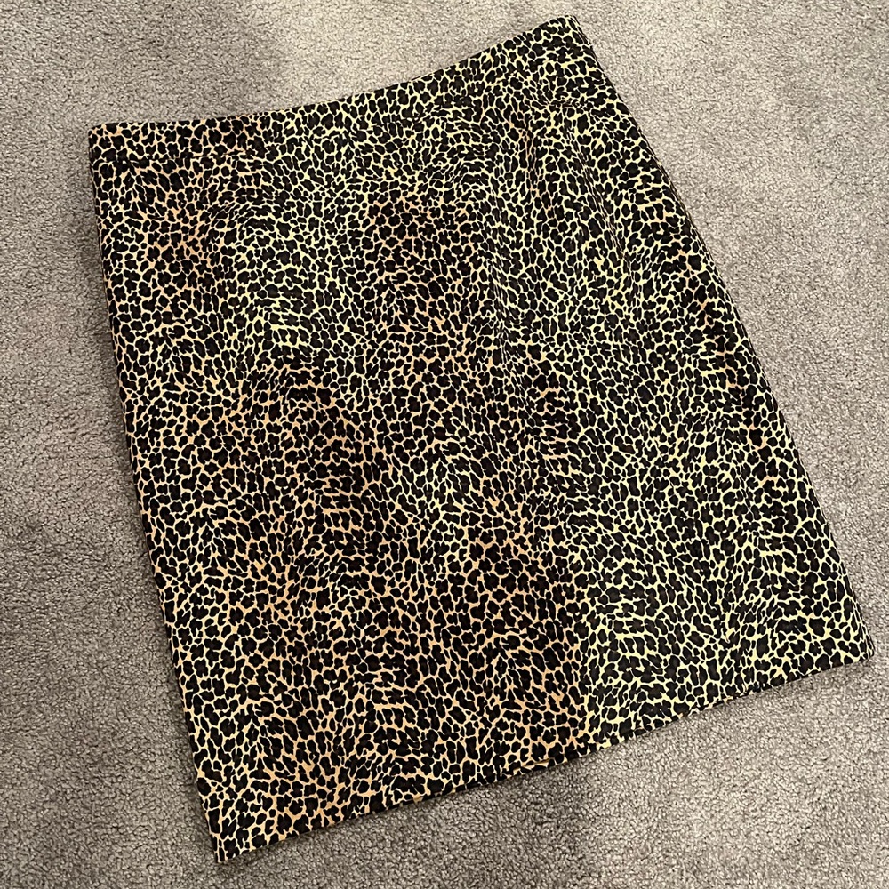 J. Crew pencil skirt, animal print, size 12.